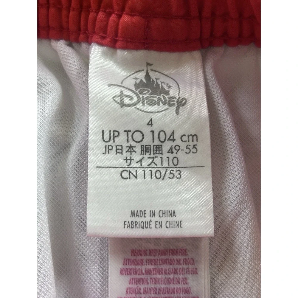 Disney Store Mickey‎ Mouse Swim Trunks Shorts Boy Size 4 Striped Patches Lined